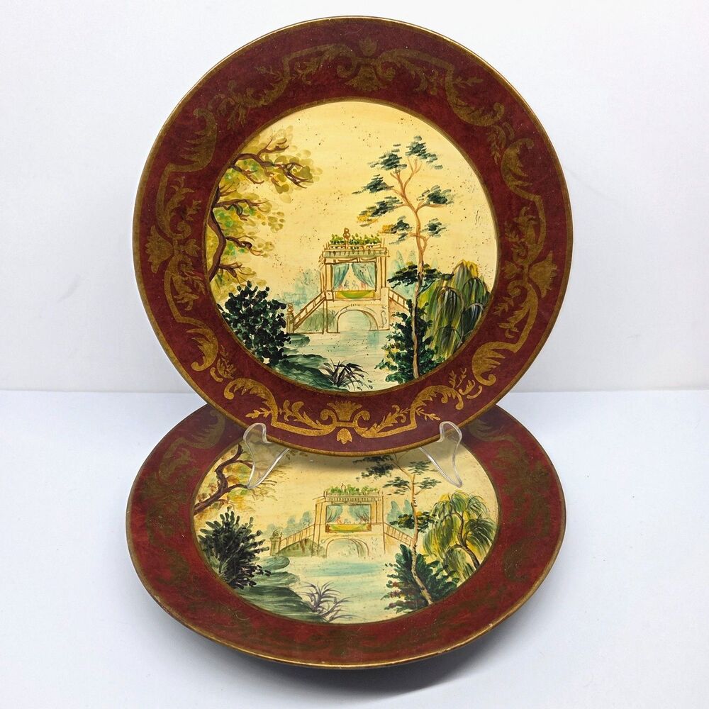 TOYO Trading Company Raymond Waites 2 Bridge 10 3/8" Decorative Plates GUC